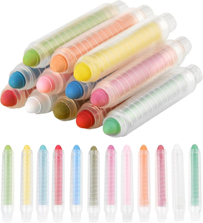 12-Color Dustless Chalk Set with Holder