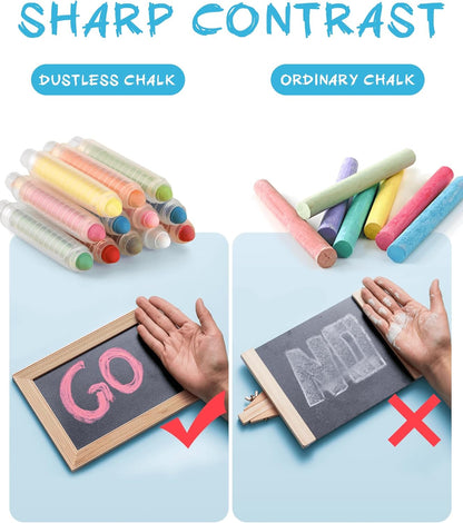 12-Color Dustless Chalk Set with Holder