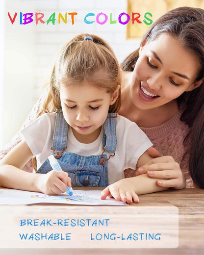 12-Color Dustless Chalk Set with Holder